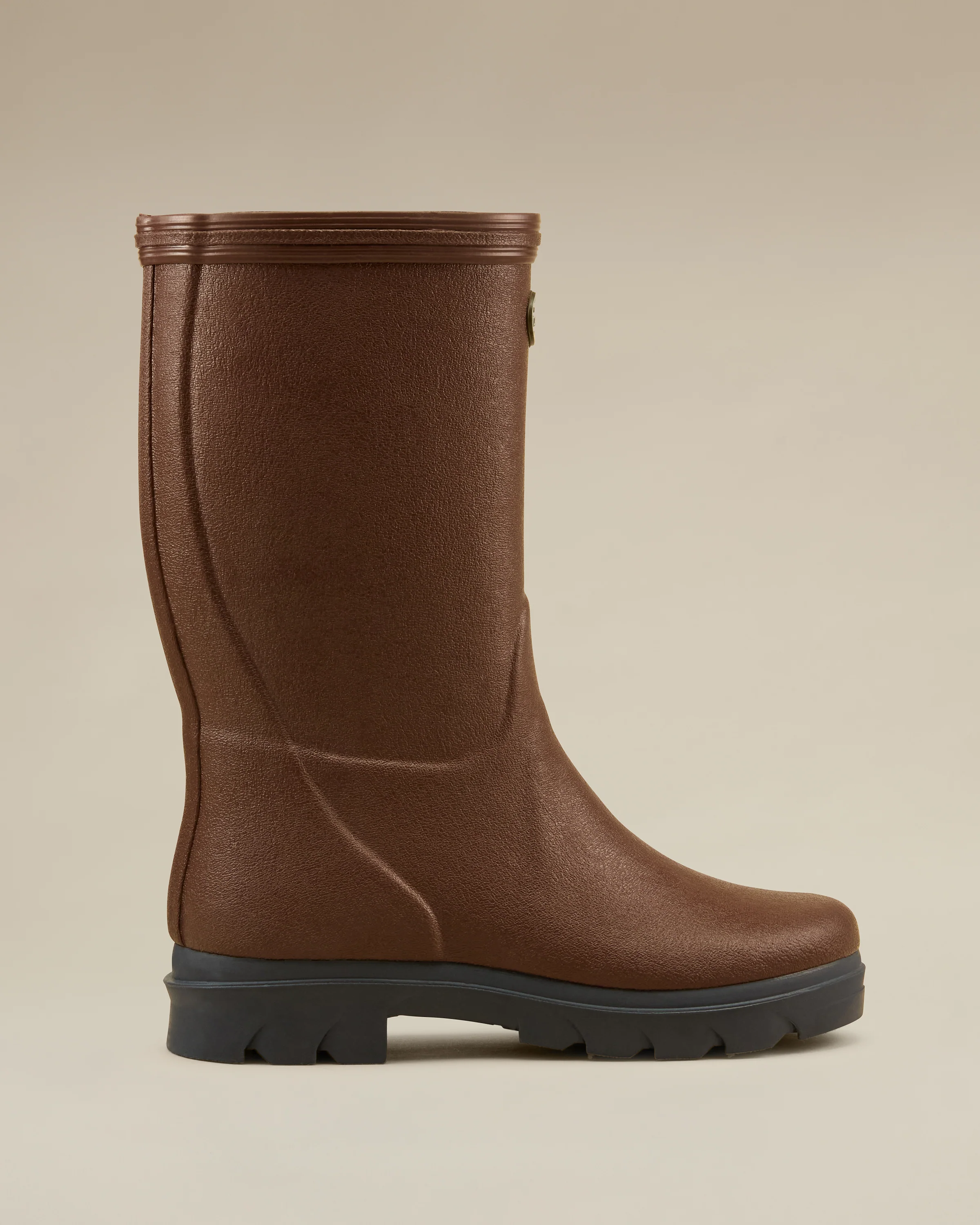 Children's Petite Aventure Jersey Lined Wellington Boot - Brown - Image 3