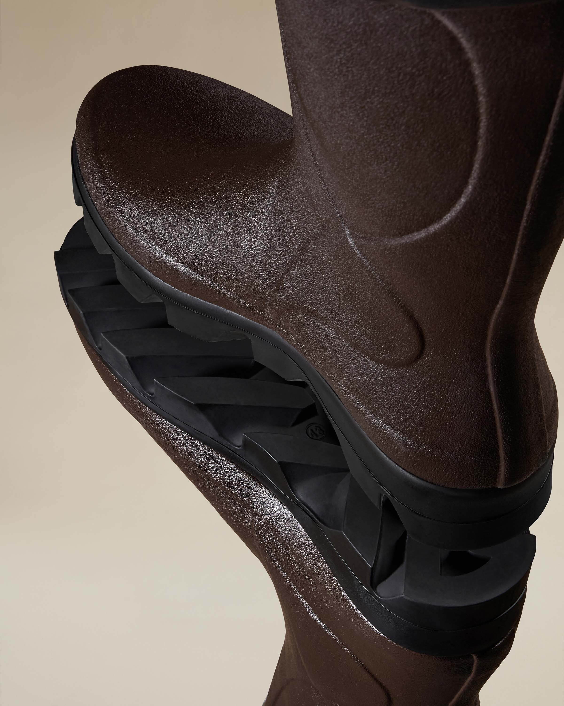 Men's Cérès Jersey Lined Short Wellington Boot - Dark Brown - Image 3