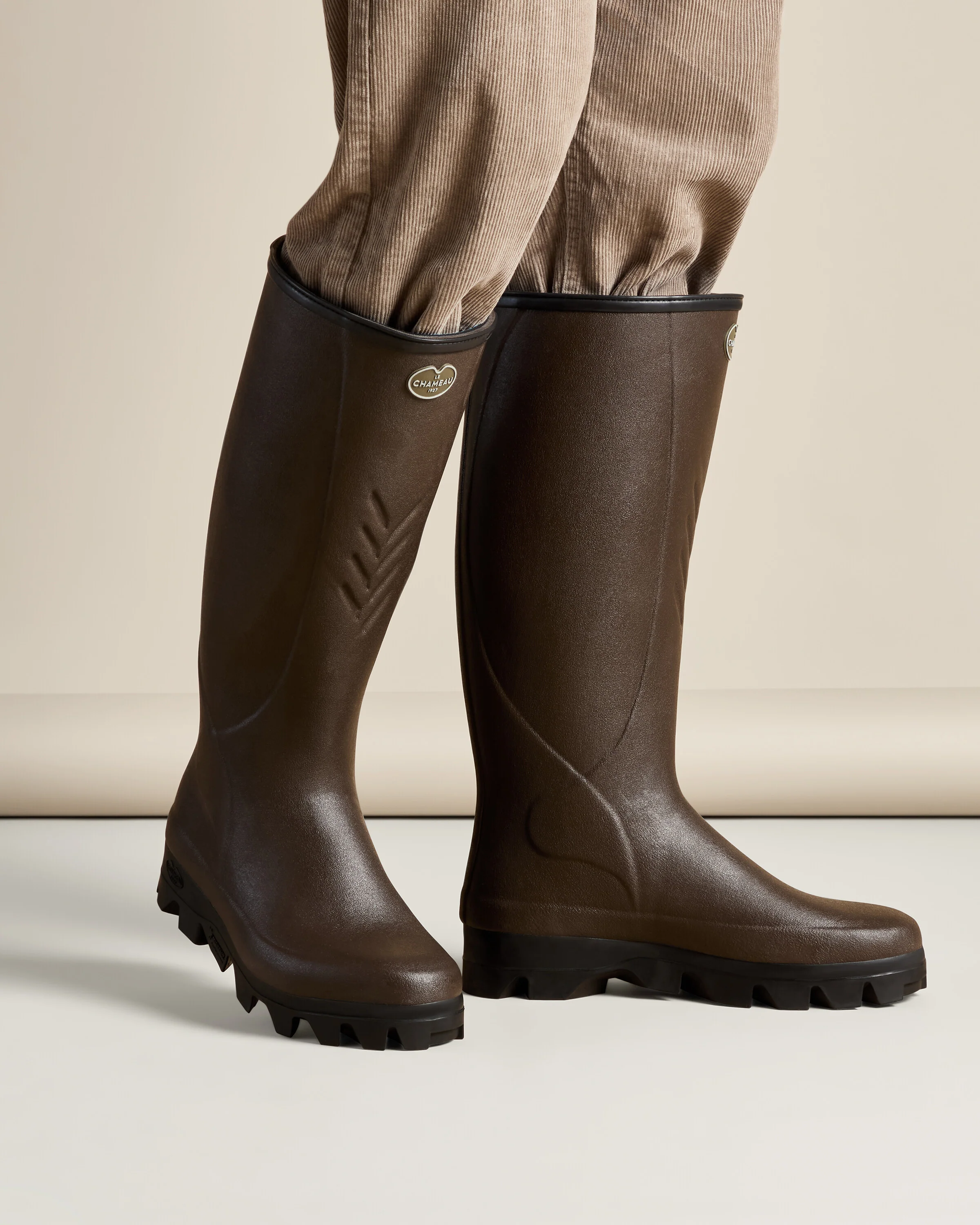 Men's Cérès Neoprene Lined Wellington Boot - Dark Brown - Image 8