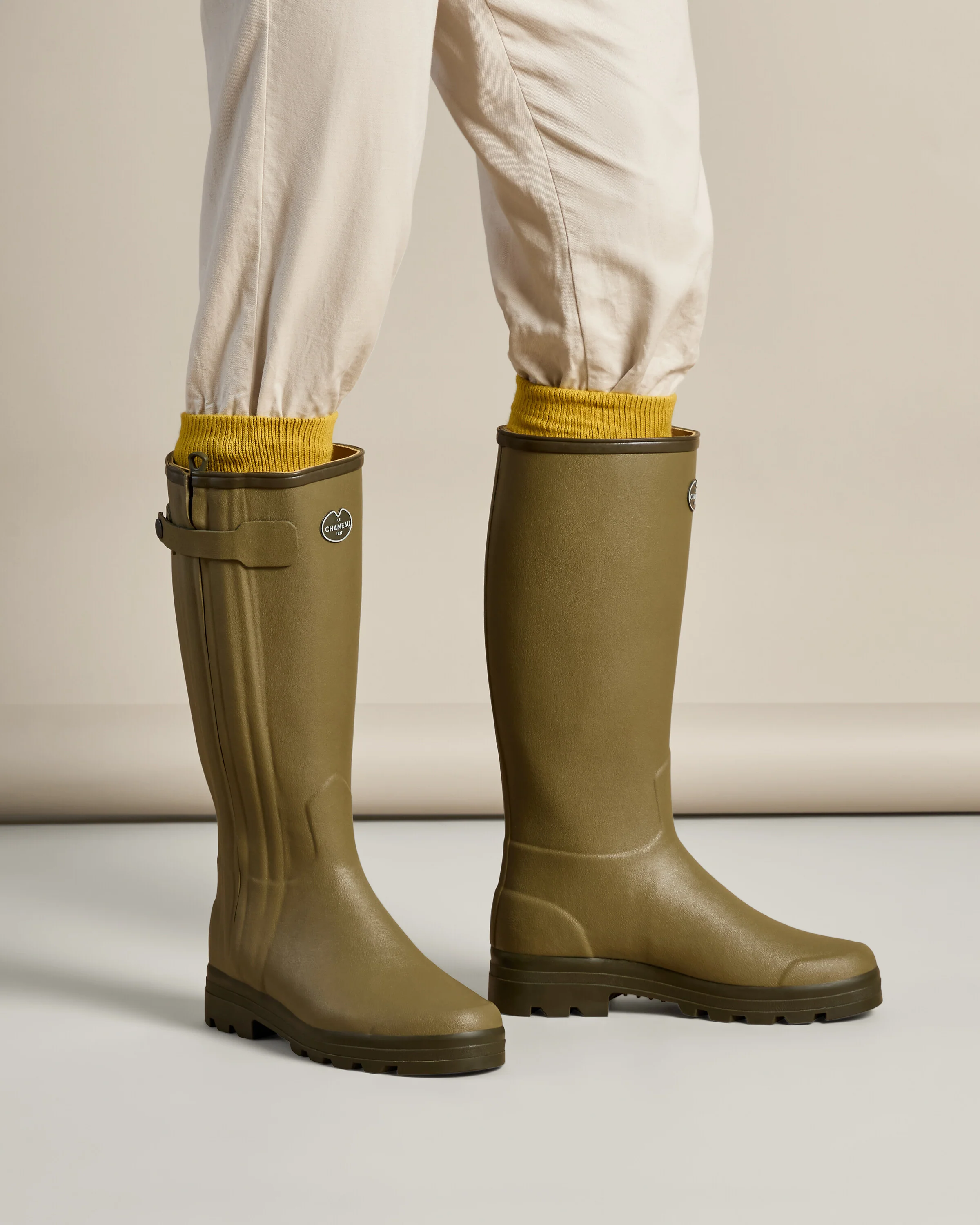 Men's Chasseur Leather Lined Wellington Boot - Iconic Green - Image 10