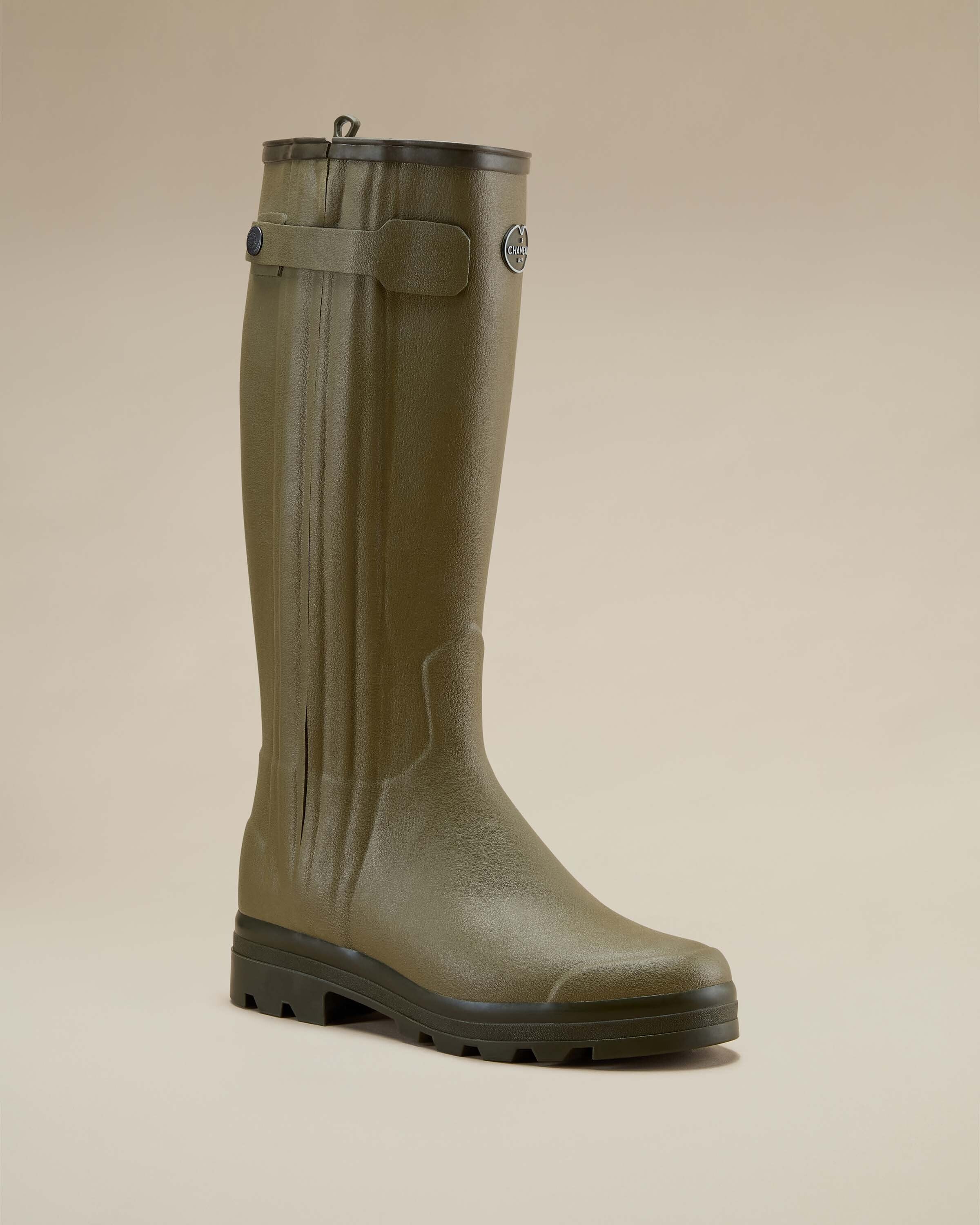 Men's Chasseur Leather Lined Wellington Boot - Iconic Green - Image 11
