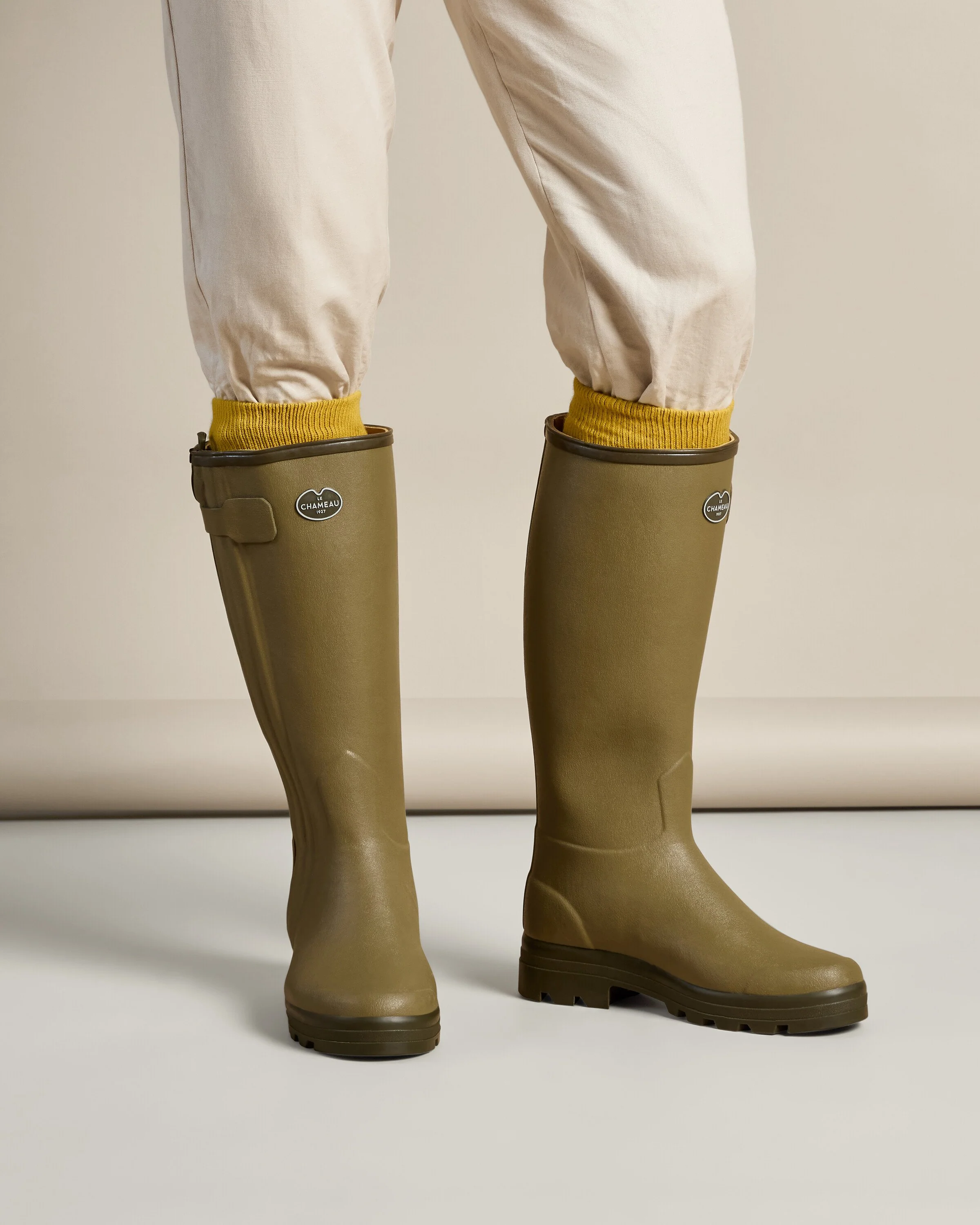 Men's Chasseur Leather Lined Wellington Boot - Iconic Green - Image 6