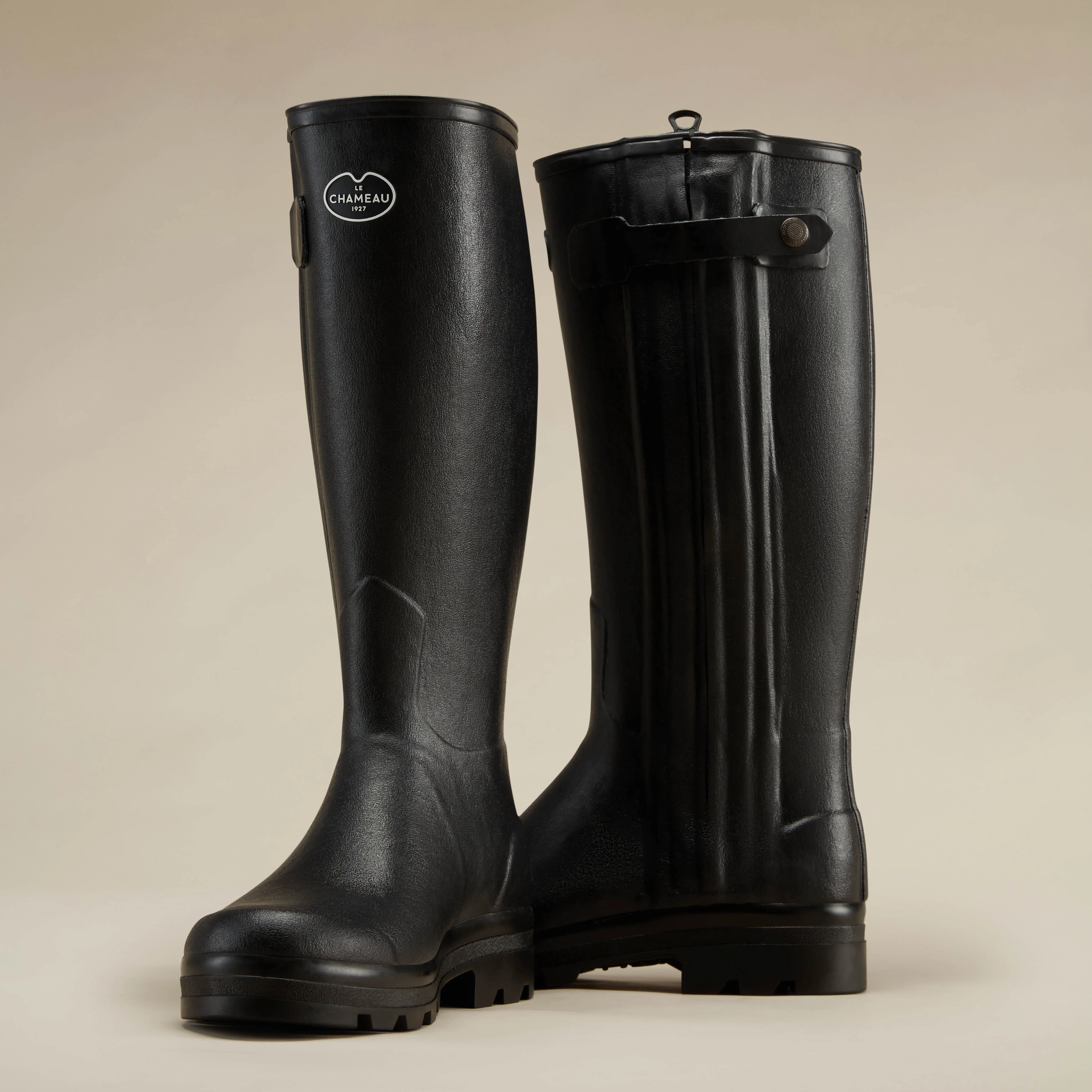 Men's Chasseur Neoprene Lined Wellington Boot - Black - Image 5