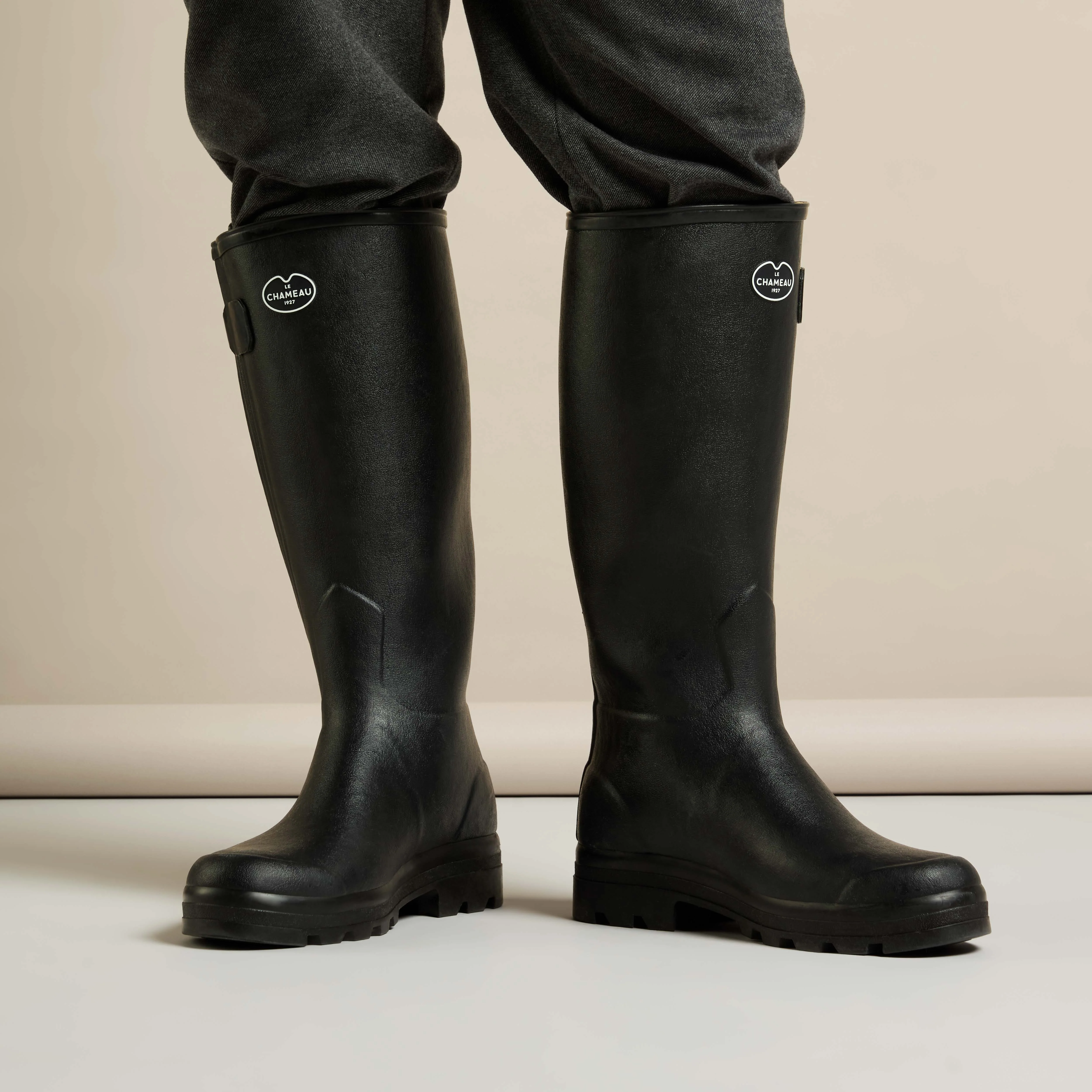 Men's Chasseur Neoprene Lined Wellington Boot - Black - Image 6