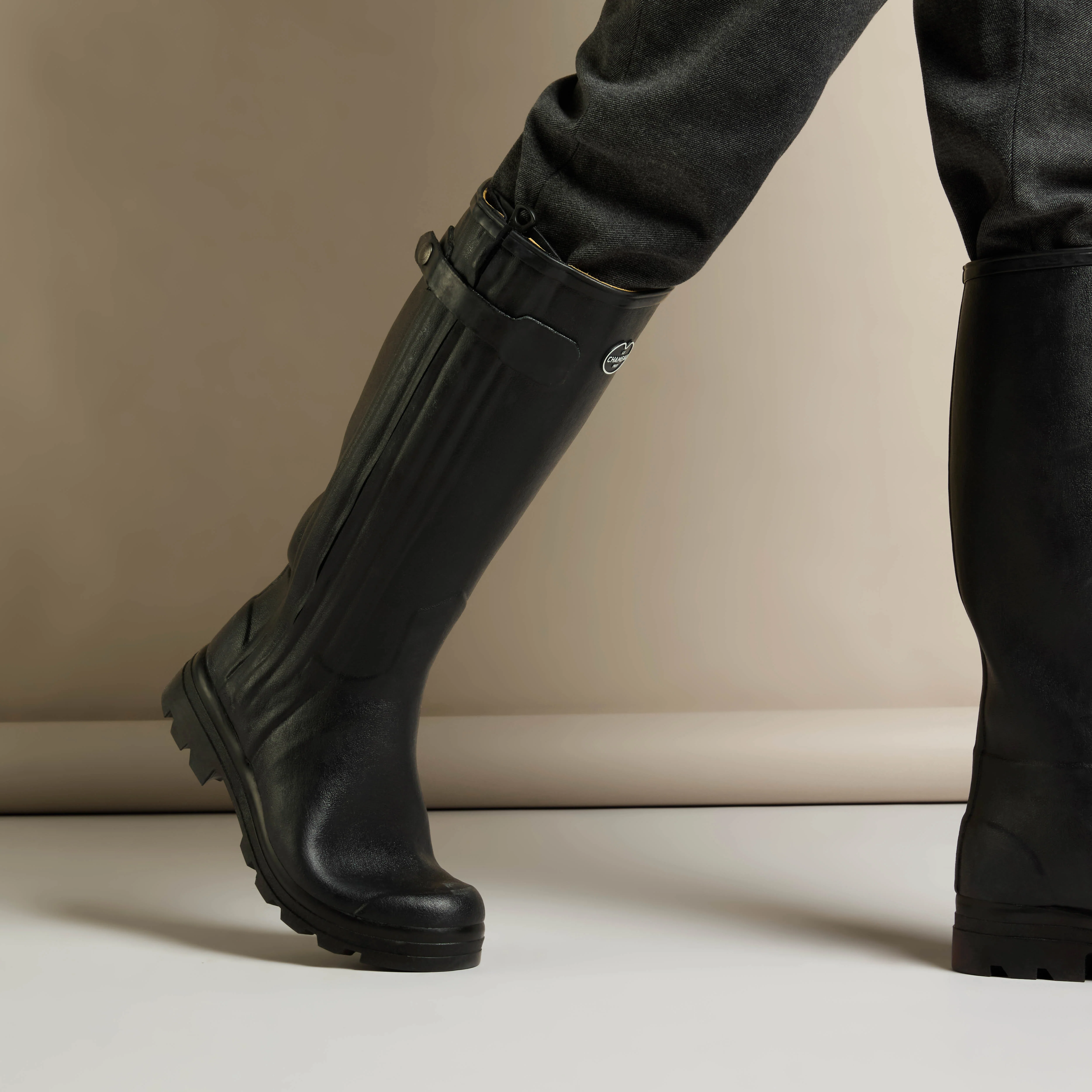 Men's Chasseur Neoprene Lined Wellington Boot - Black - Image 8