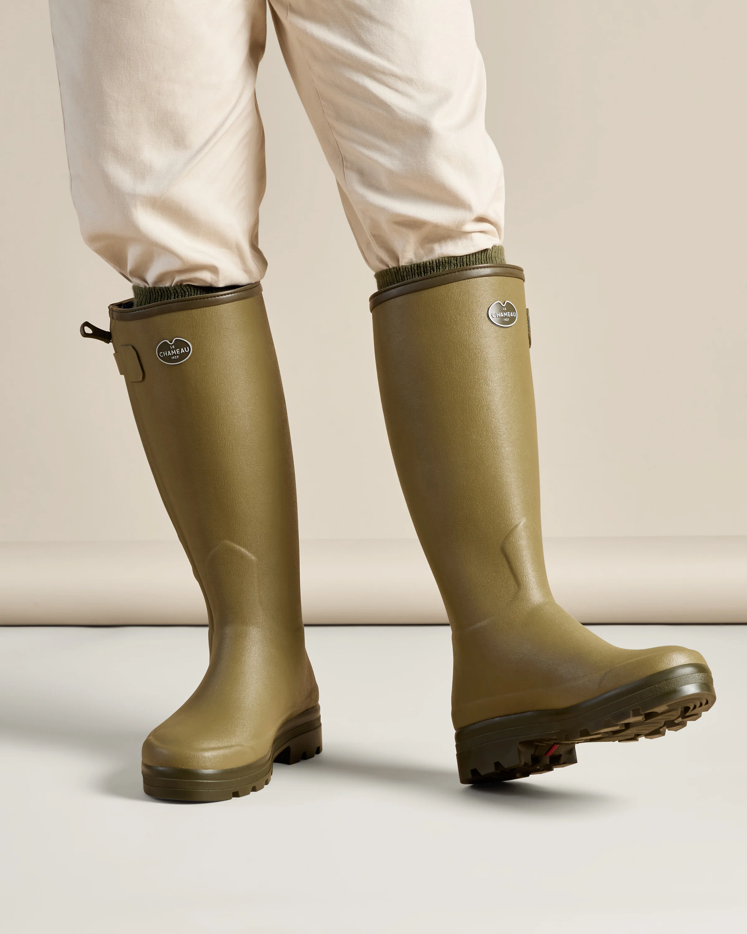 Men's Chasseur Neoprene Lined Wellington Boot - Iconic Green - Image 6
