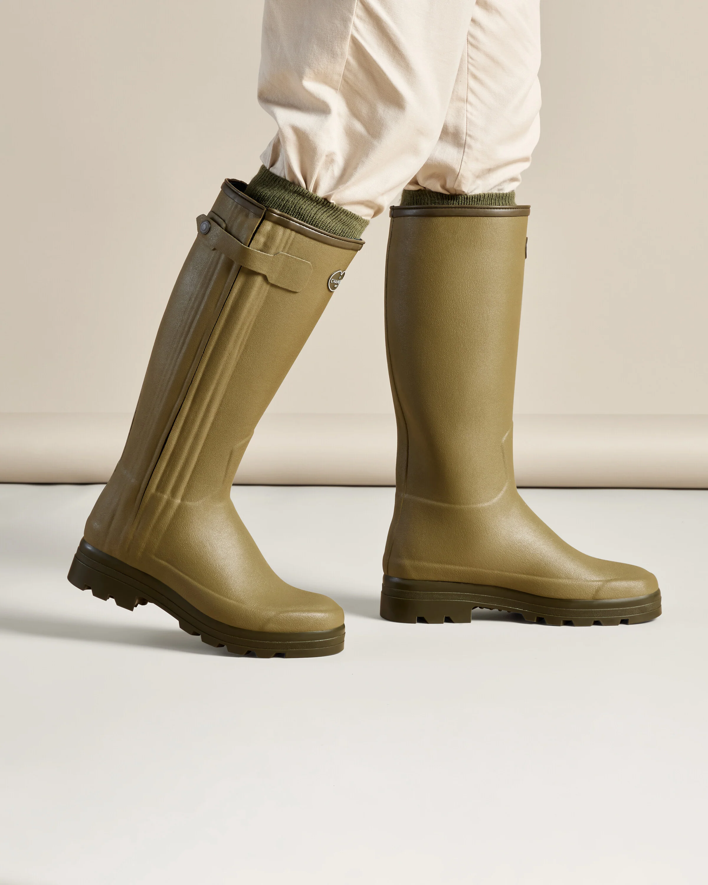 Men's Chasseur Neoprene Lined Wellington Boot - Iconic Green - Image 8