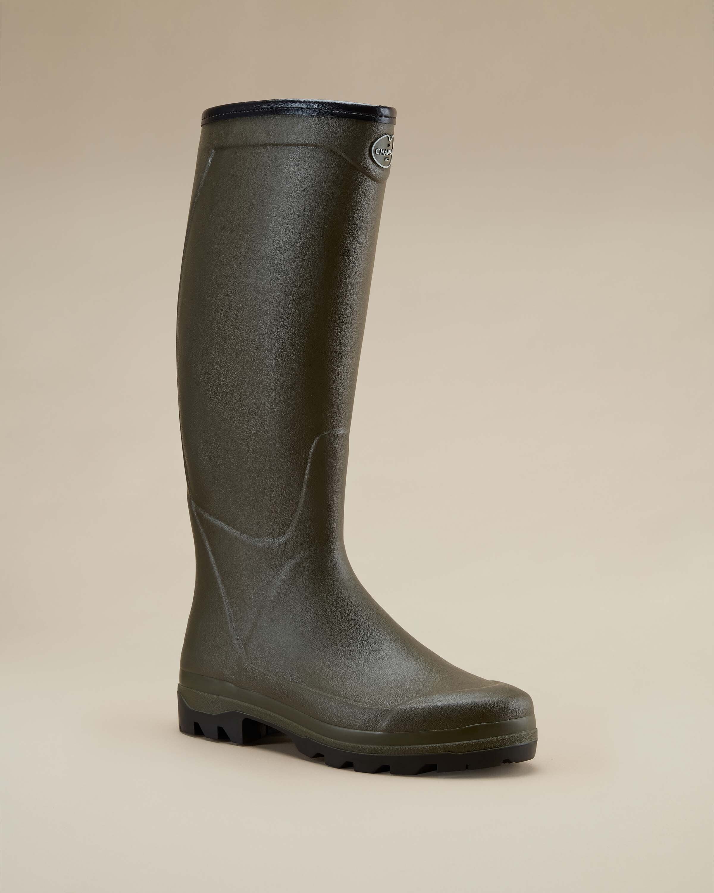 Men's Country Cross Jersey Lined Wellington Boot - Chameau Green - Image 9