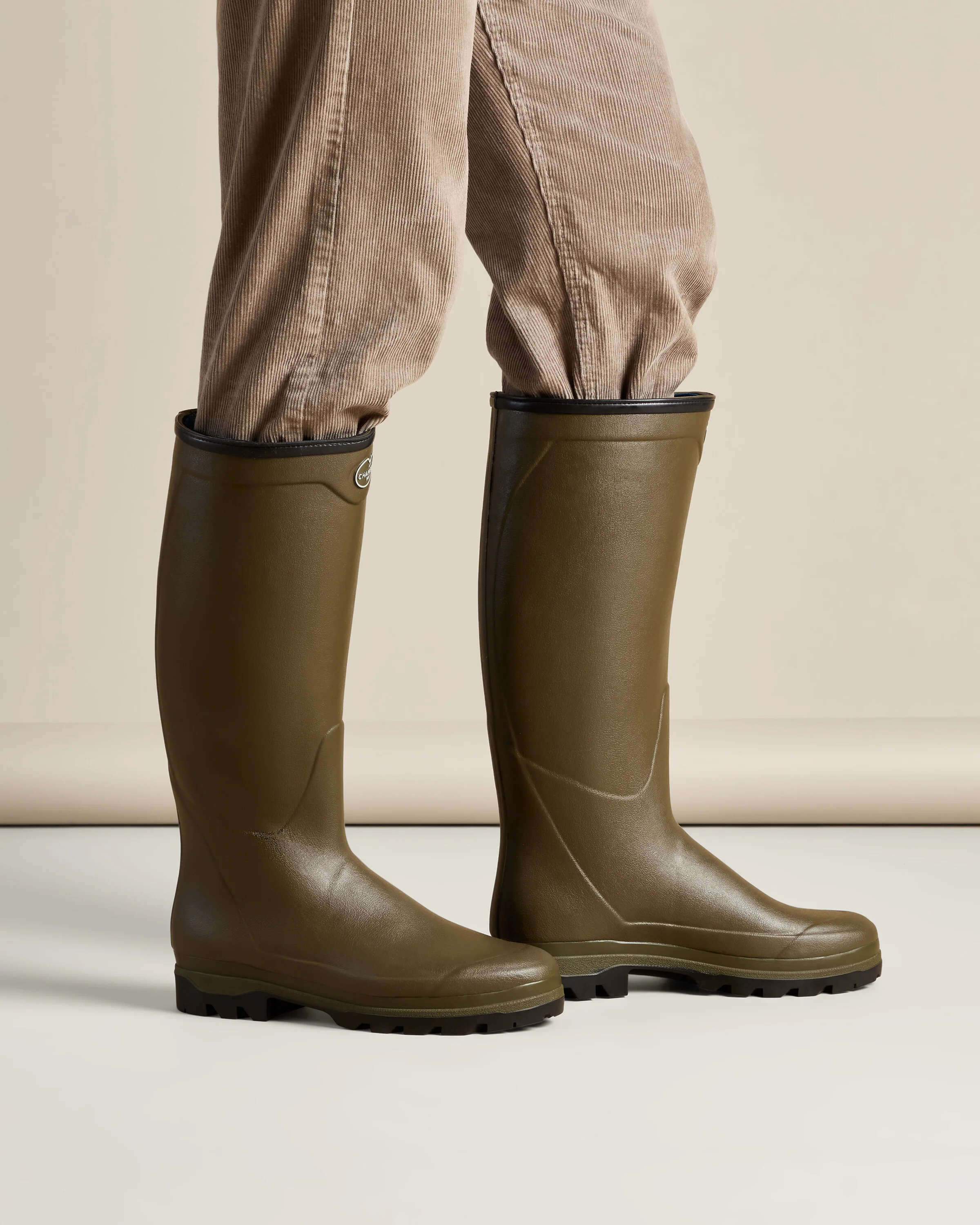 Men's Country Cross Neoprene Lined Wellington Boot - Chameau Green - Image 8