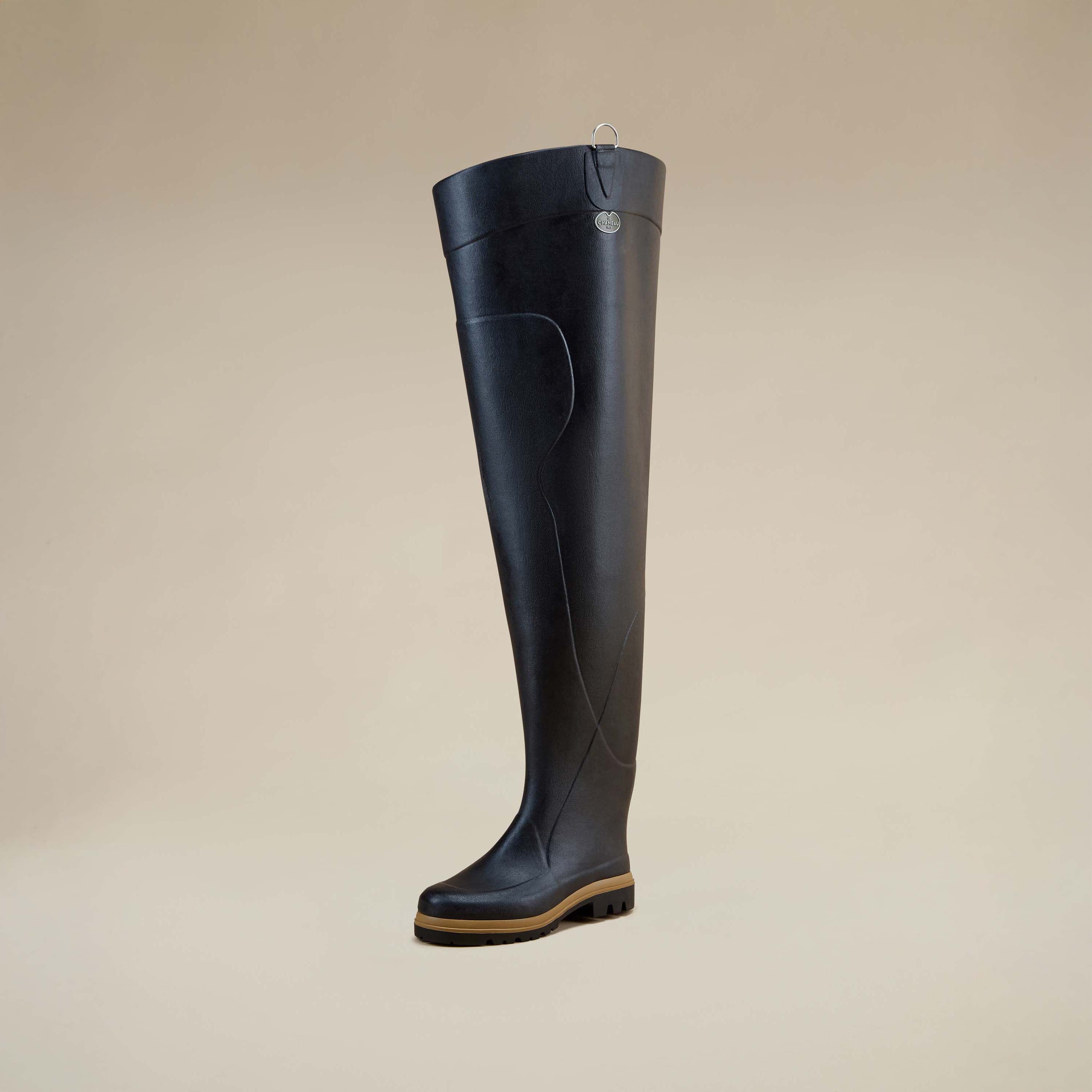 Men's Océane Ponti Lined Thigh Boot - Black - Image 3