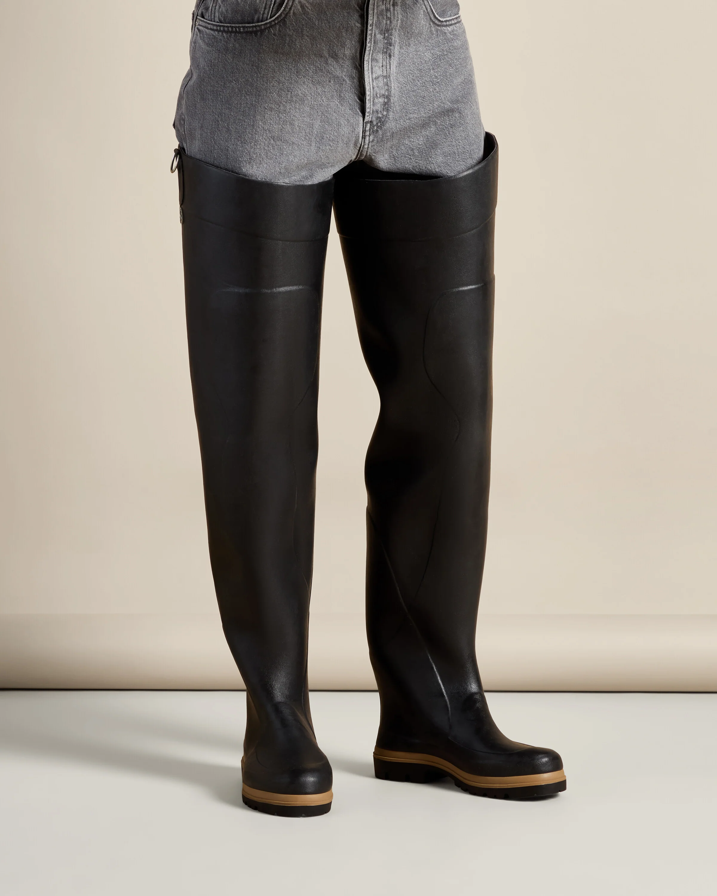 Men's Océane Ponti Lined Thigh Boot - Black - Image 6