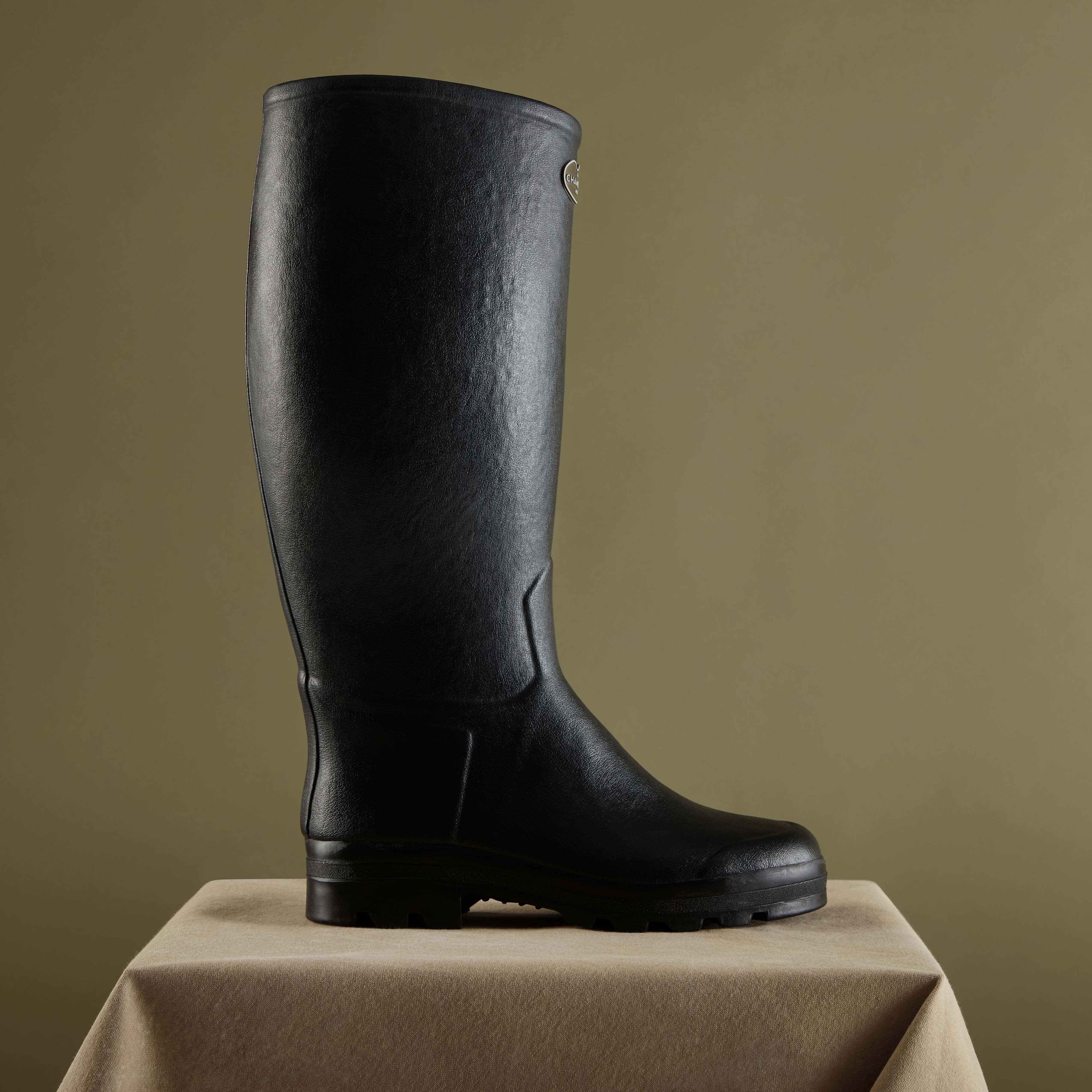 Men's Saint Hubert Leather Lined Wellington Boot - Black - Image 7
