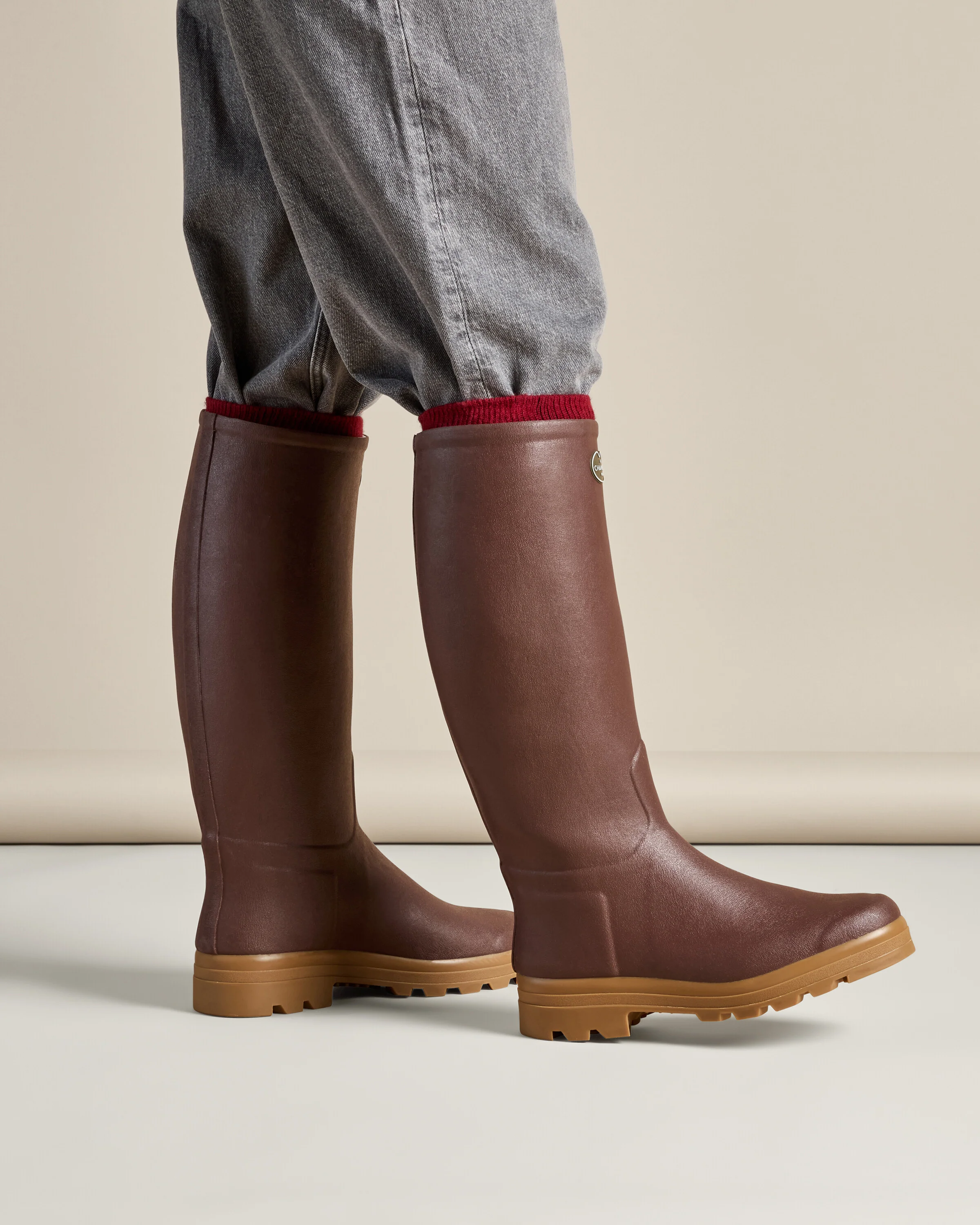 Men's Saint Hubert Leather Lined Wellington Boot - Brown - Image 6