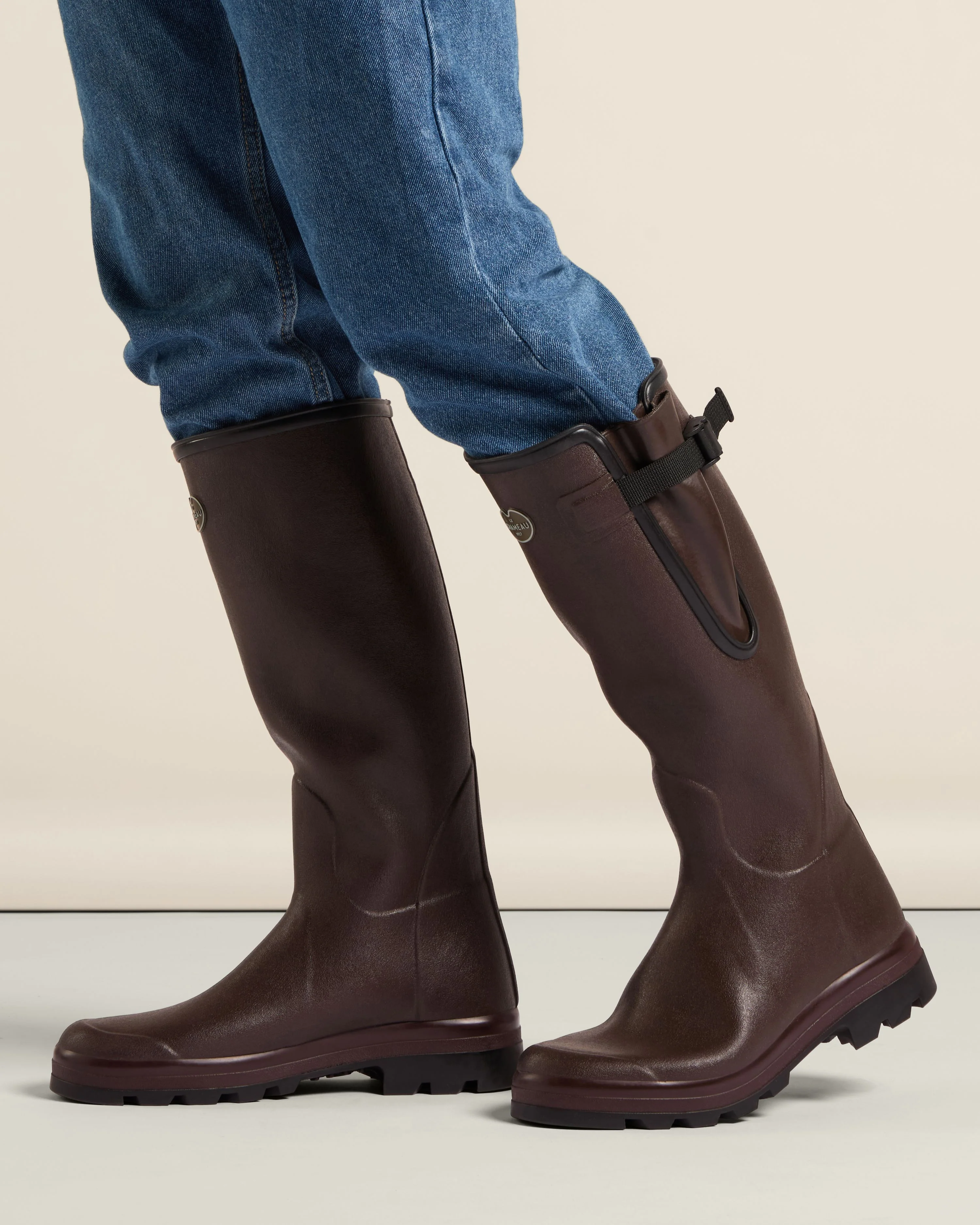 Men's Vierzon Héritage Jersey Lined Wellington Boot - Dark Brown - Image 4