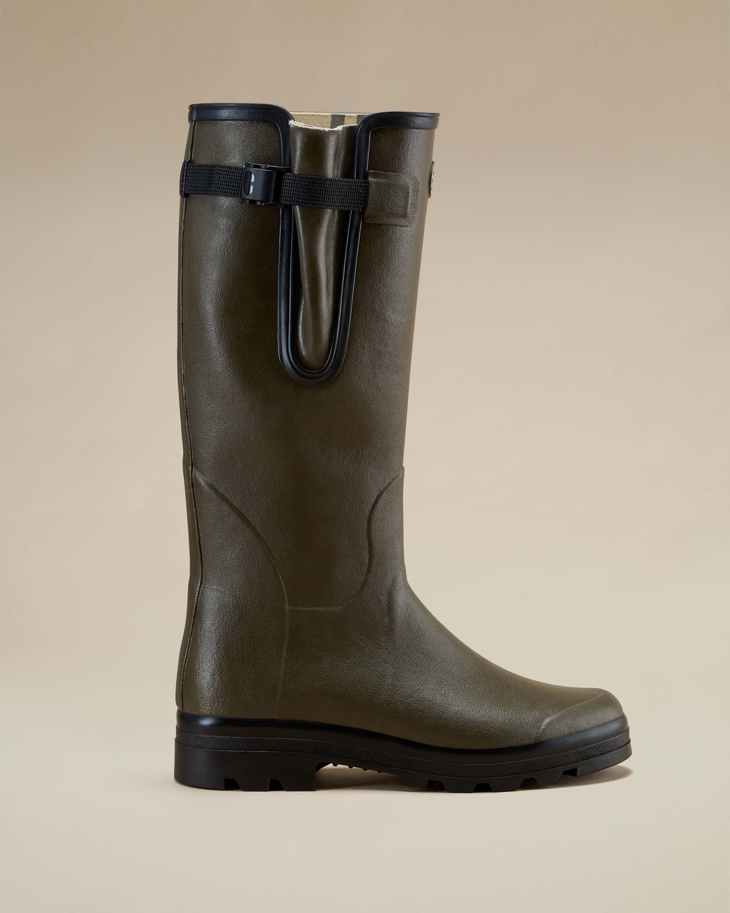 Men's Vierzon Jersey Lined Wellington Boot - Chameau Green - Image 7