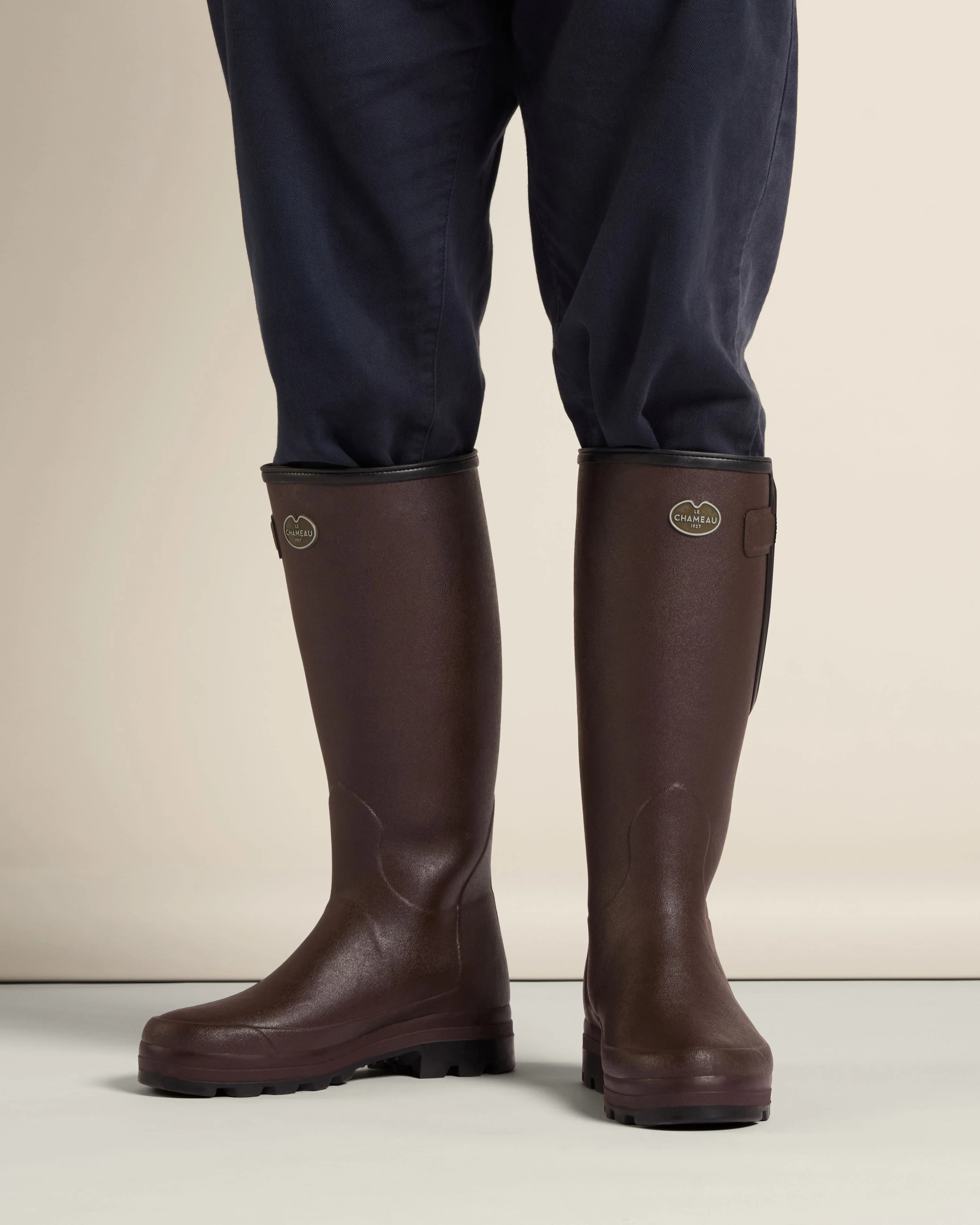 Men's Vierzonord Neoprene Lined Wellington Boot - Dark Brown - Image 5