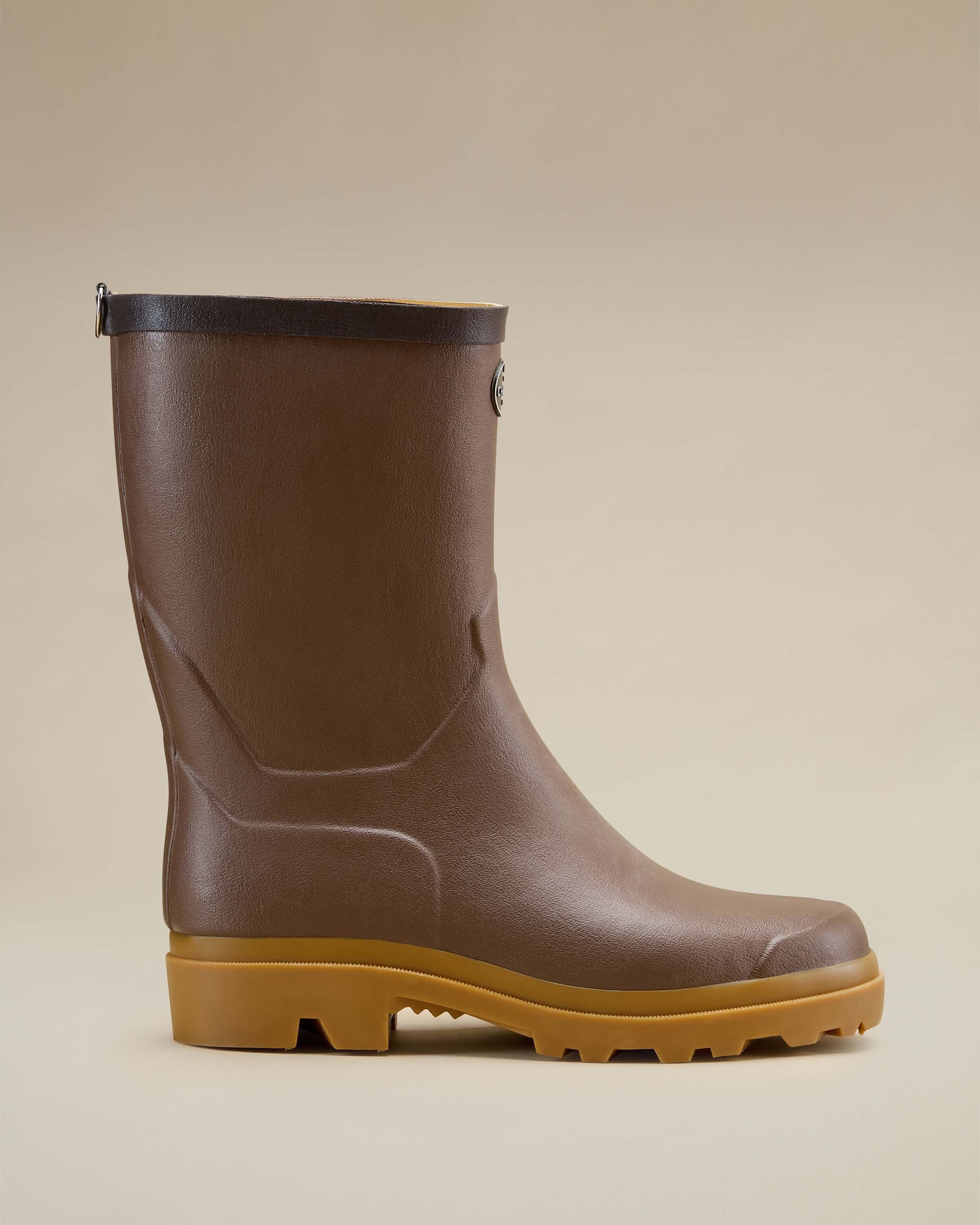Men's Zermatt Leather Lined Short Wellington Boot - Brown - Image 6