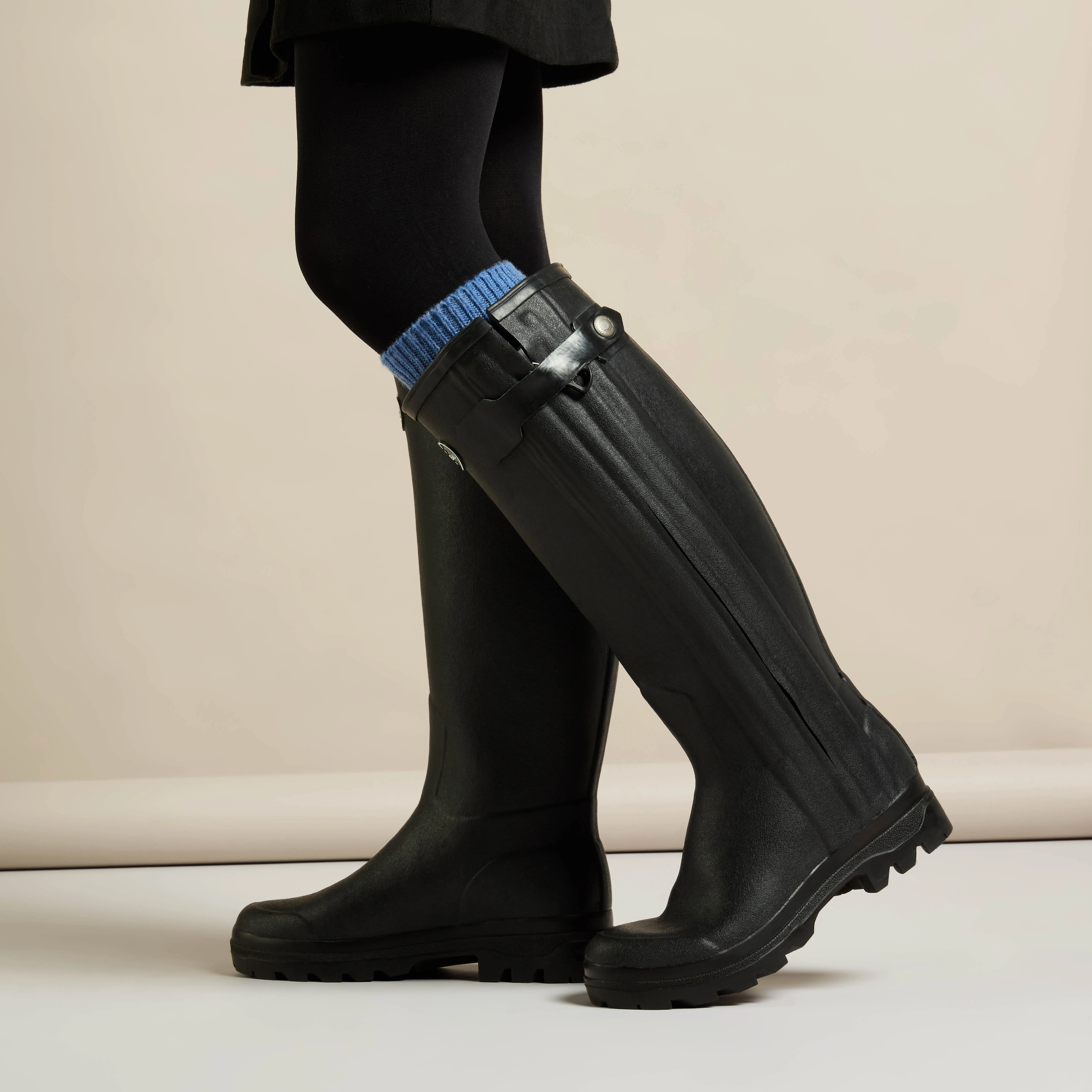 Women's Chasseur Leather Lined Wellington Boot - Black - Image 5
