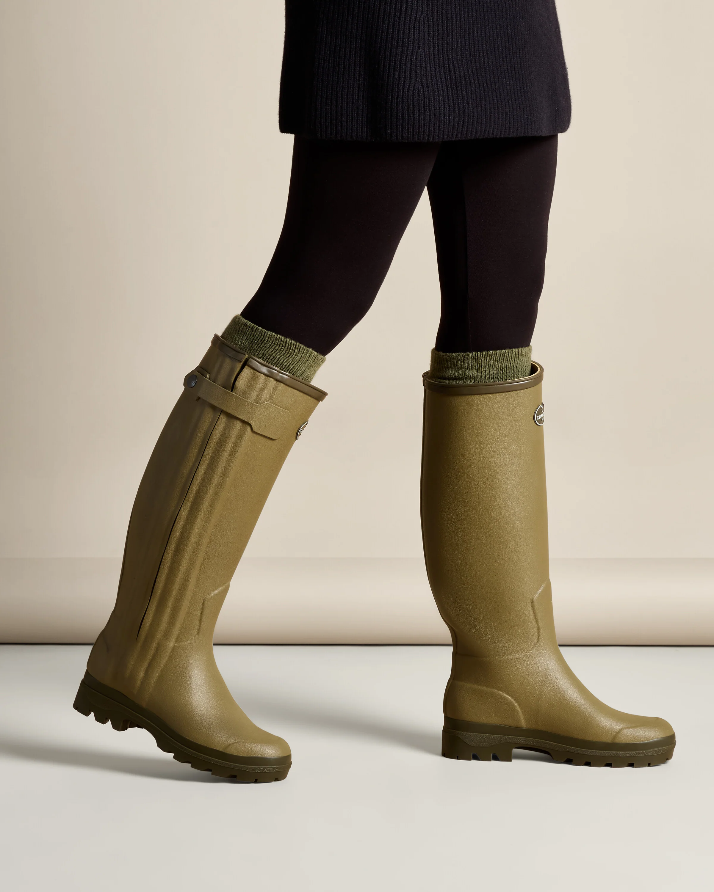 Women's Chasseur Leather Lined Wellington Boot - Iconic Green - Image 9