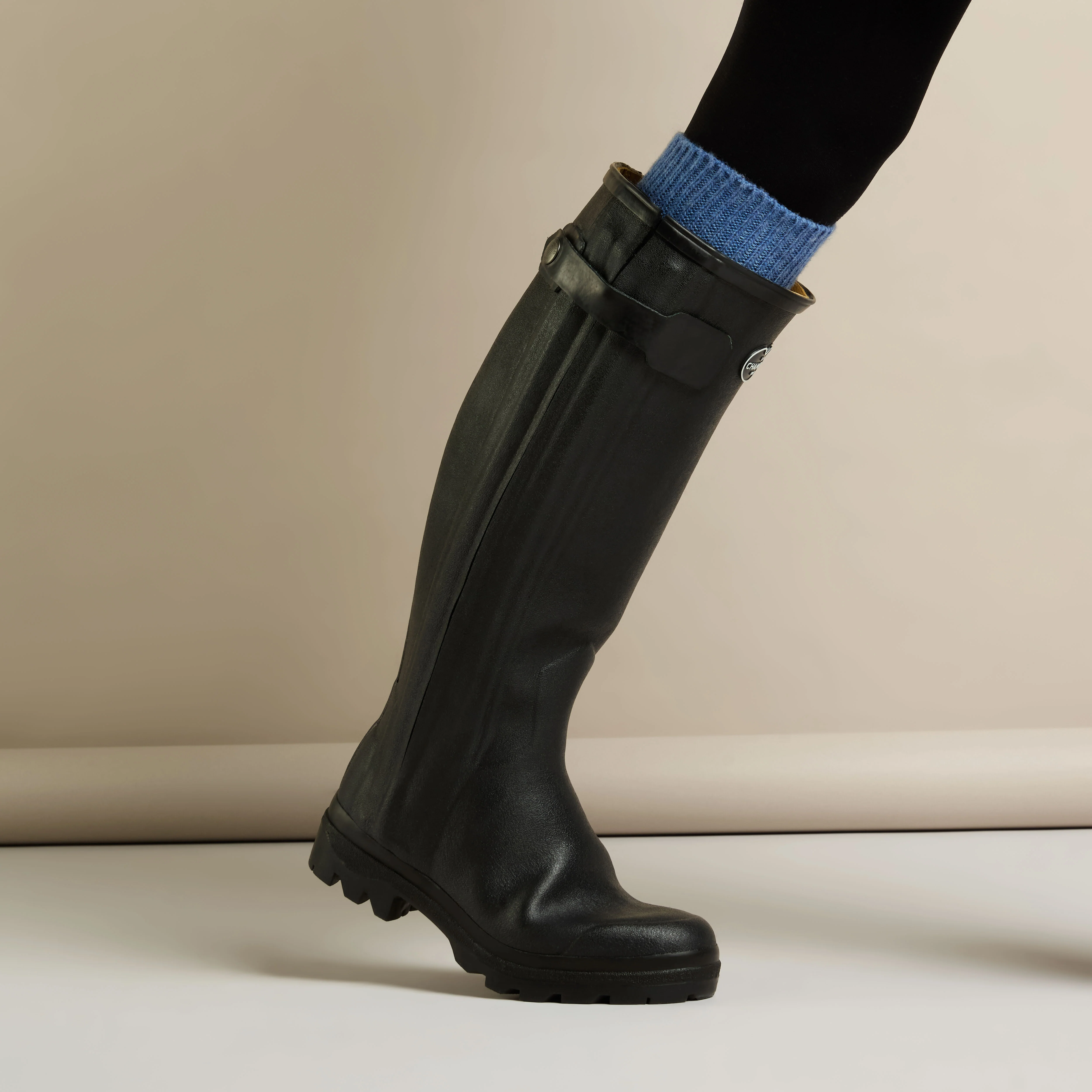 Women's Chasseur Neoprene Lined Wellington Boot - Black - Image 8