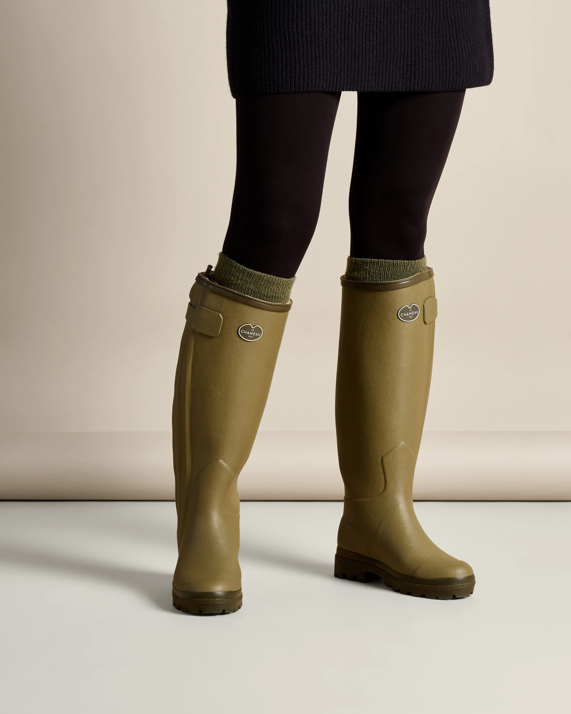 Women's Chasseur Neoprene Lined Wellington Boot - Iconic Green - Image 10
