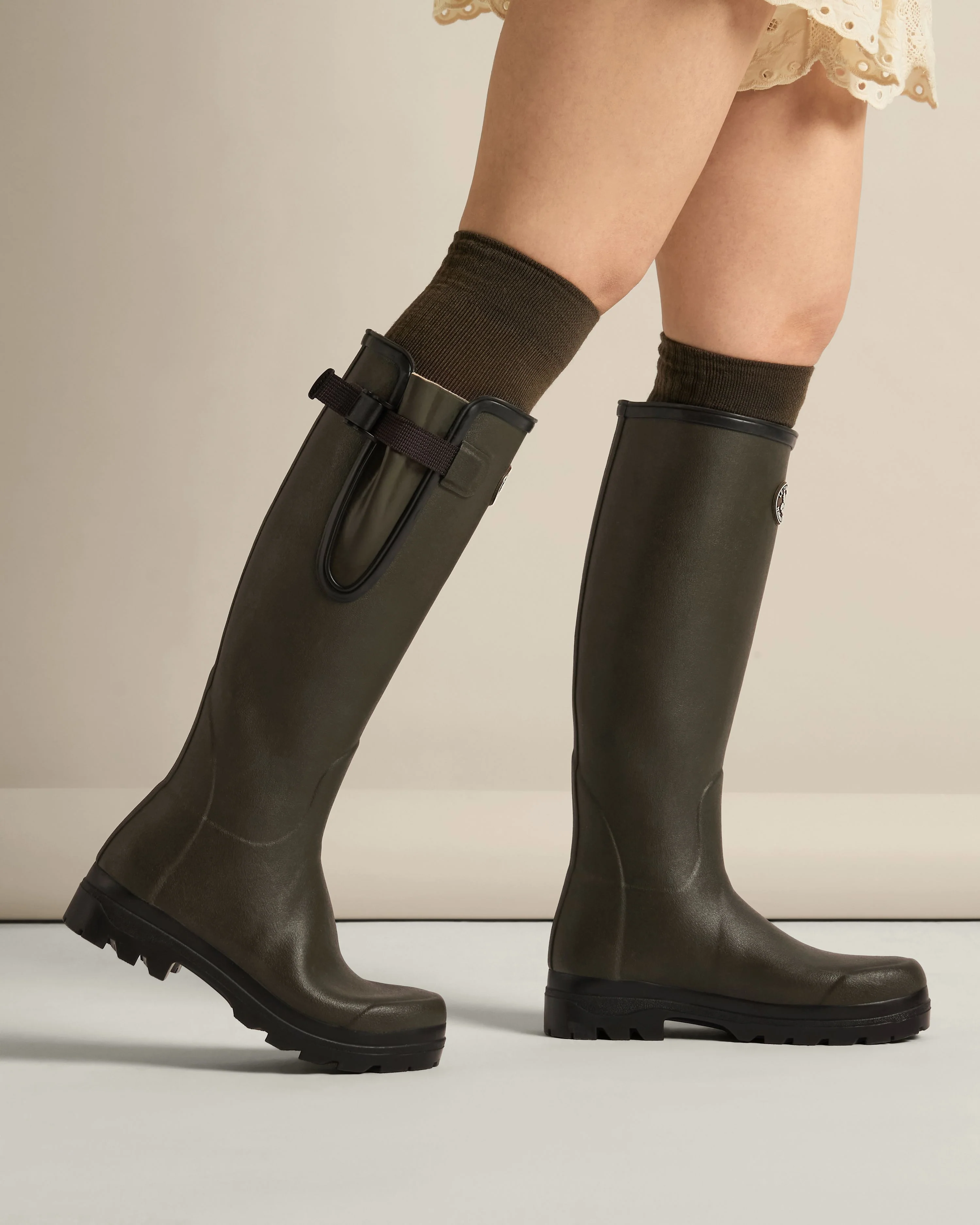 Women's National Trust Vierzon Jersey Lined Wellington Boot - Oak Green - Image 4