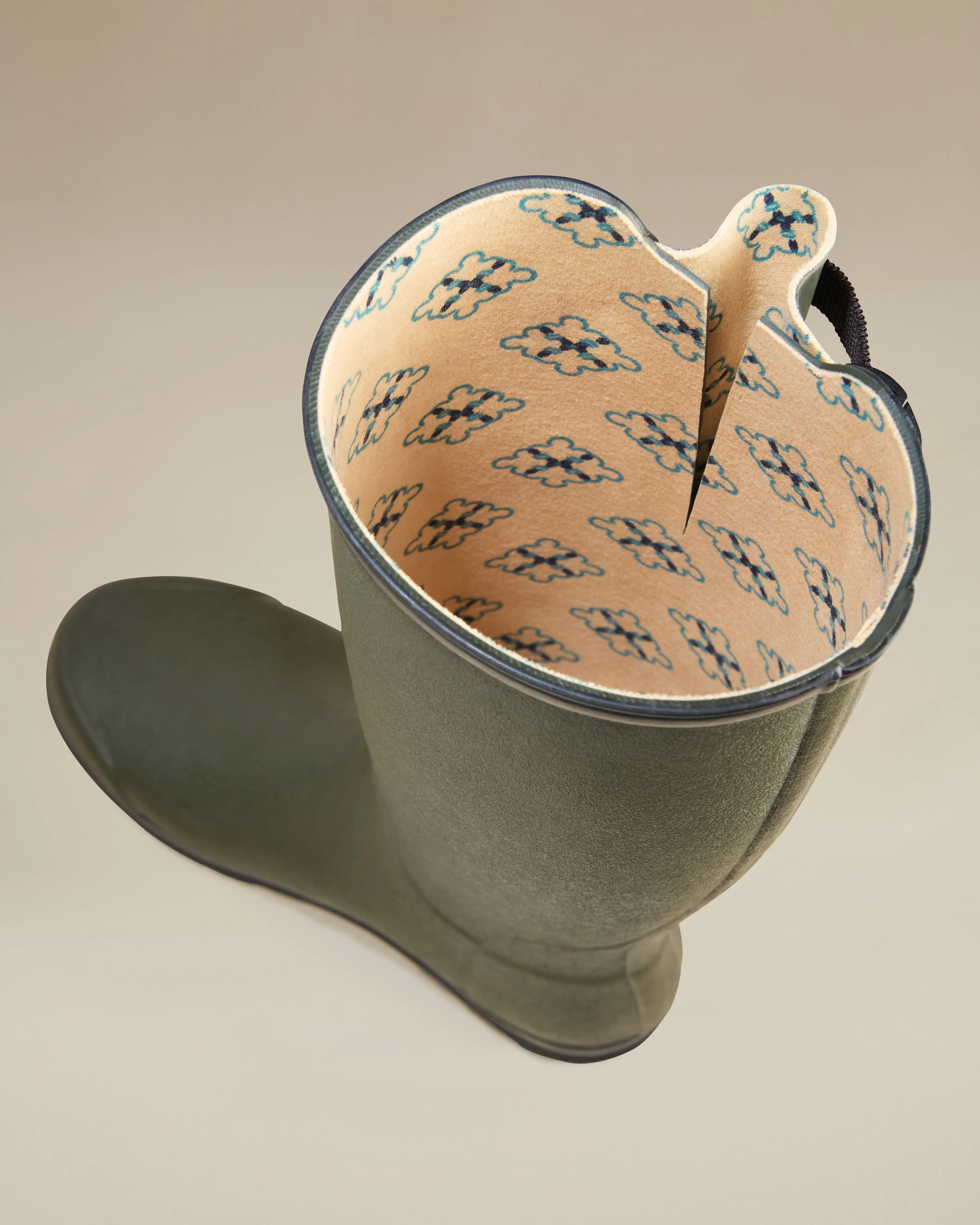 Women's National Trust Vierzon Jersey Lined Wellington Boot - Oak Green - Image 8