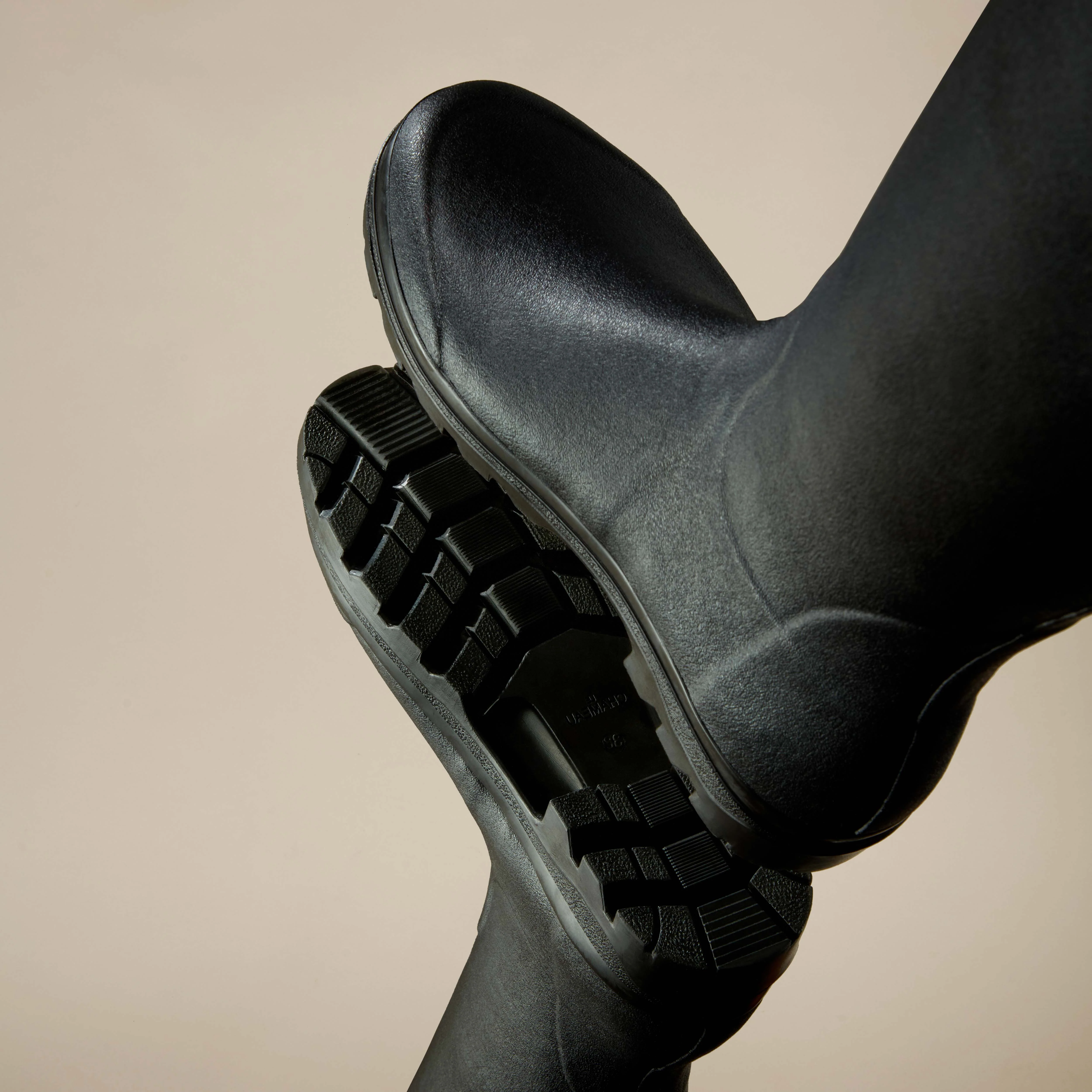 Women's Vierzon Jersey Lined Wellington Boot - Black - Image 3