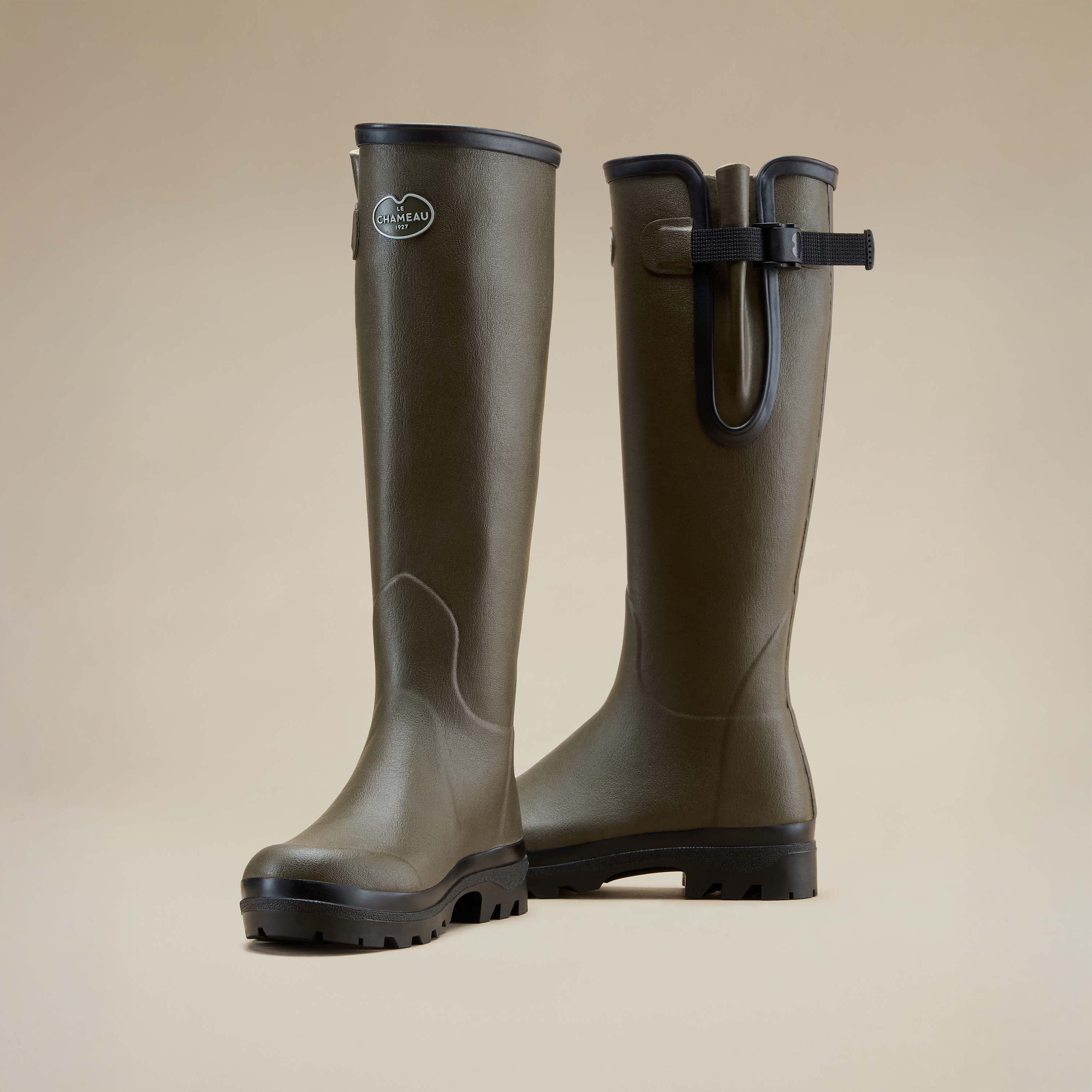 Women's Vierzon Jersey Lined Wellington Boot - Chameau Green - Image 5