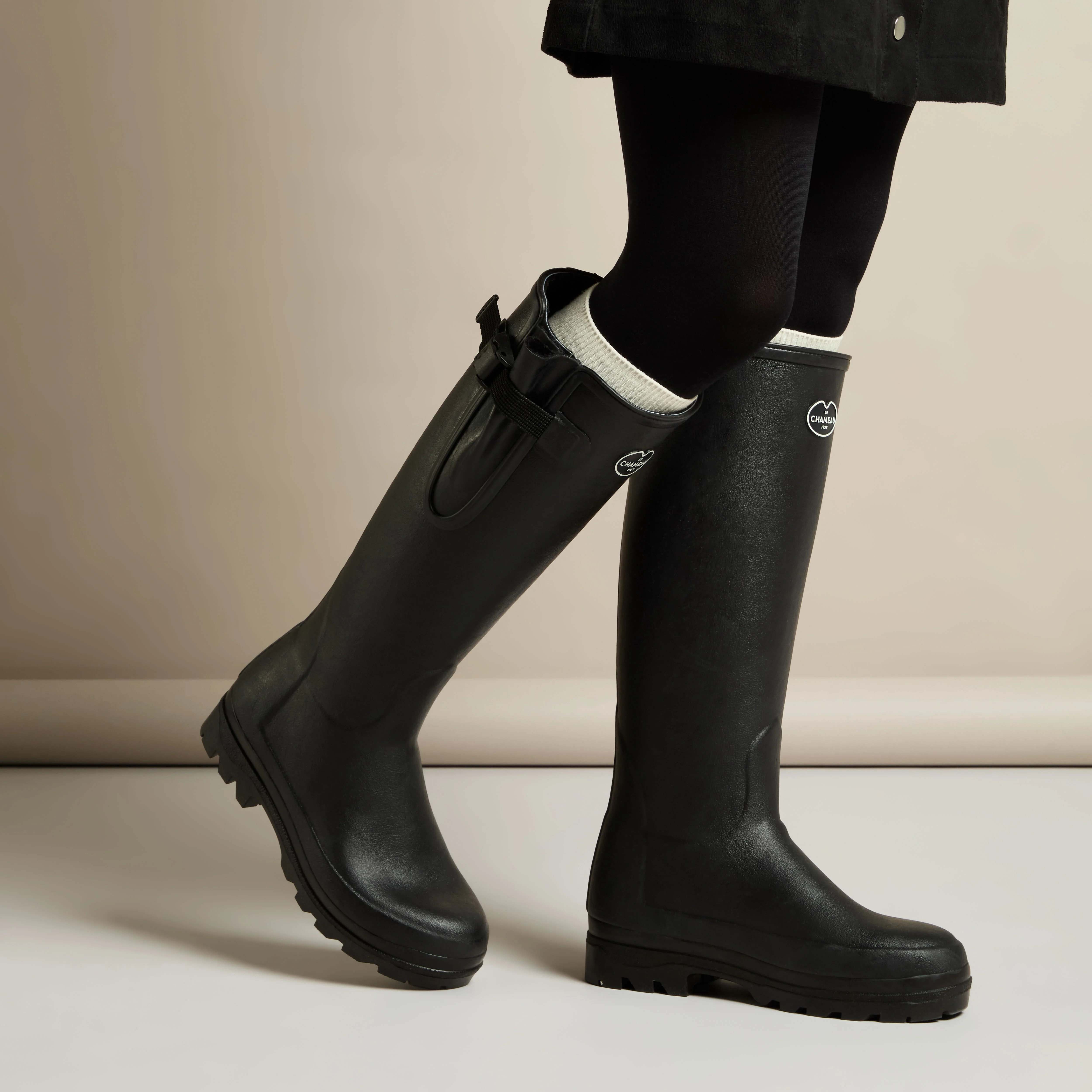Women's Vierzonord Neoprene Lined Wellington Boot - Black - Image 6