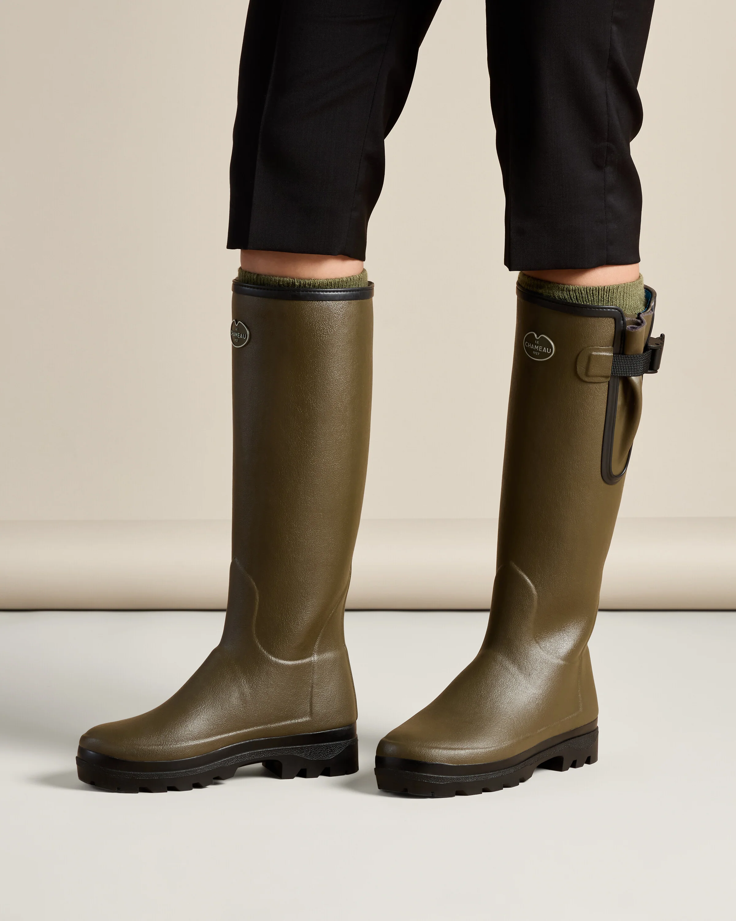 Women's Vierzonord Neoprene Lined Wellington Boot - Chameau Green - Image 8